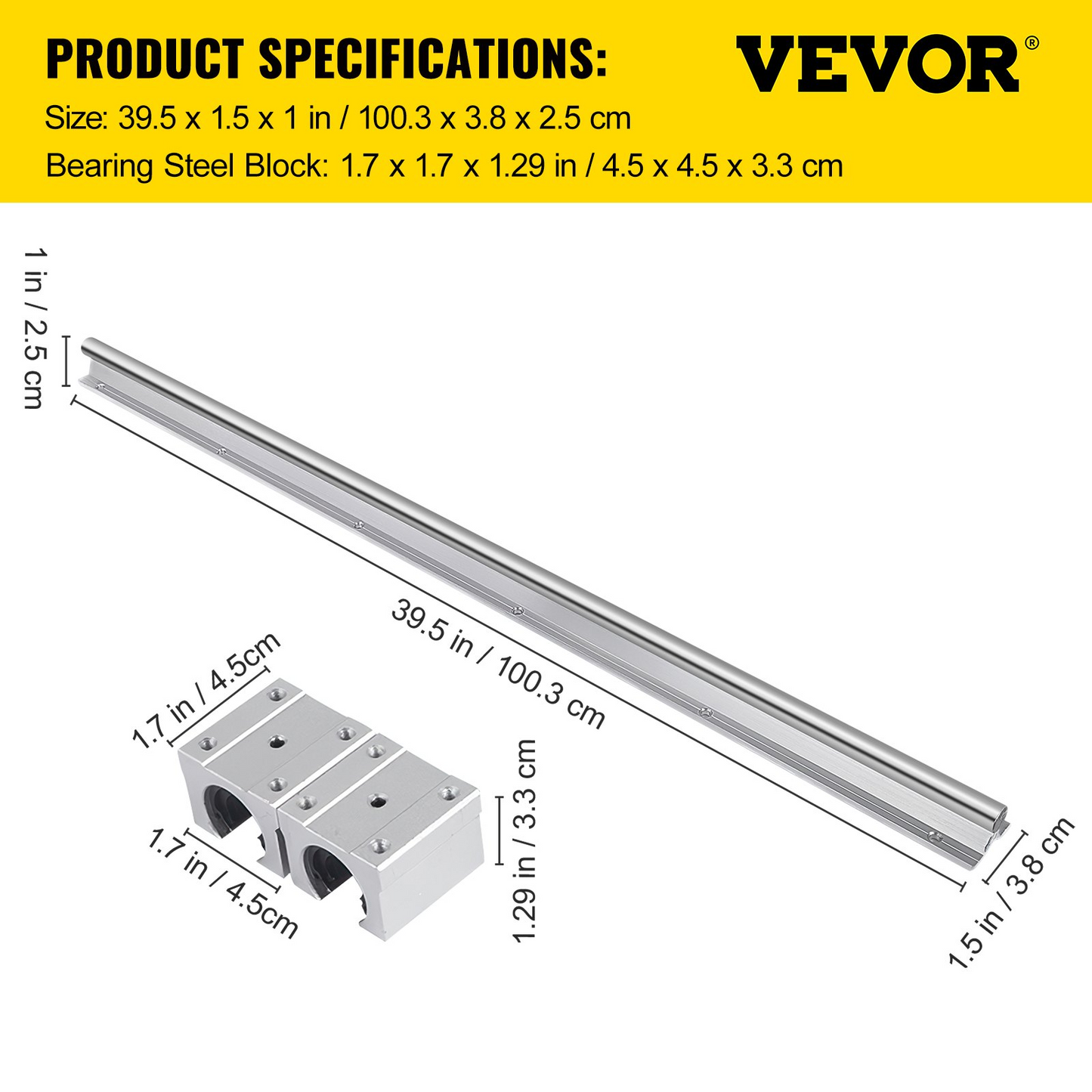 Sbr16-1000mm 2 X Linear Rail 4 X Bearing Blocks Cnc Router Bearing Sbr 16uu