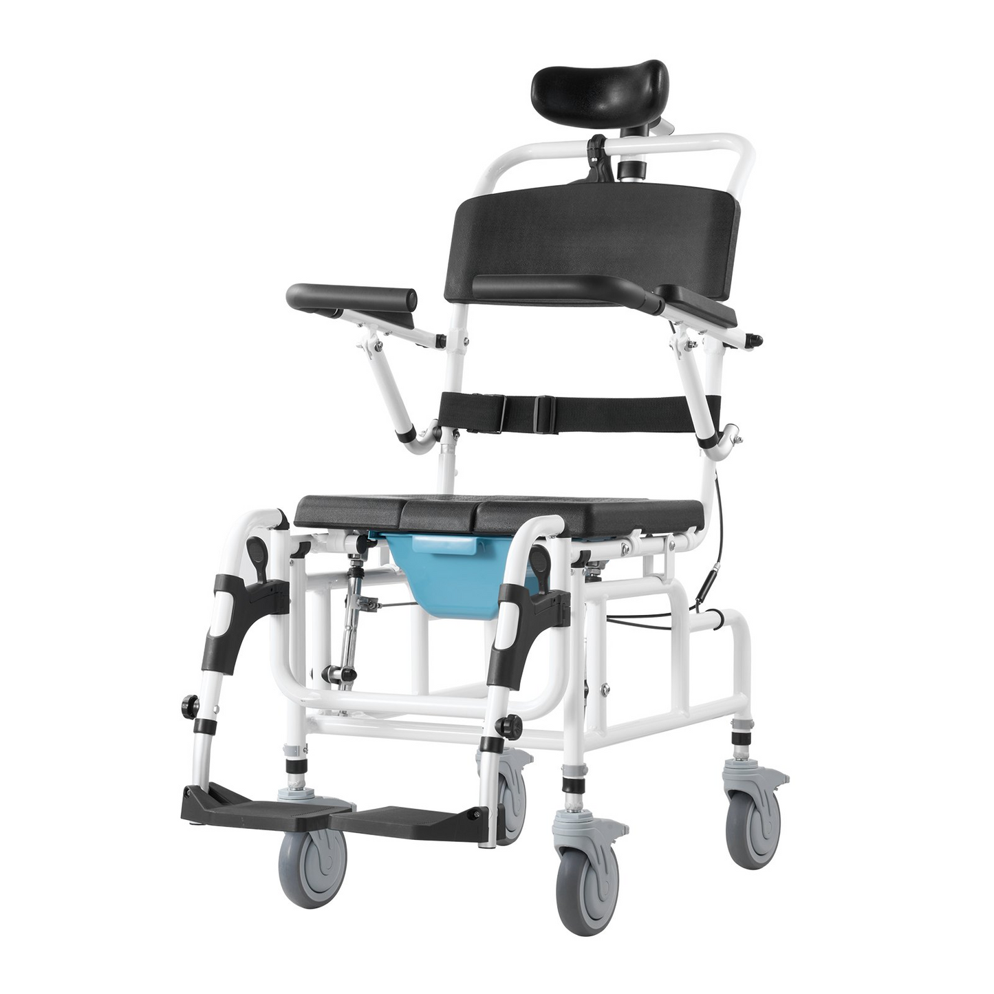 VEVOR Shower Wheelchair 17.5in Al Alloy Bathroom Wheelchair for Disabled Adult