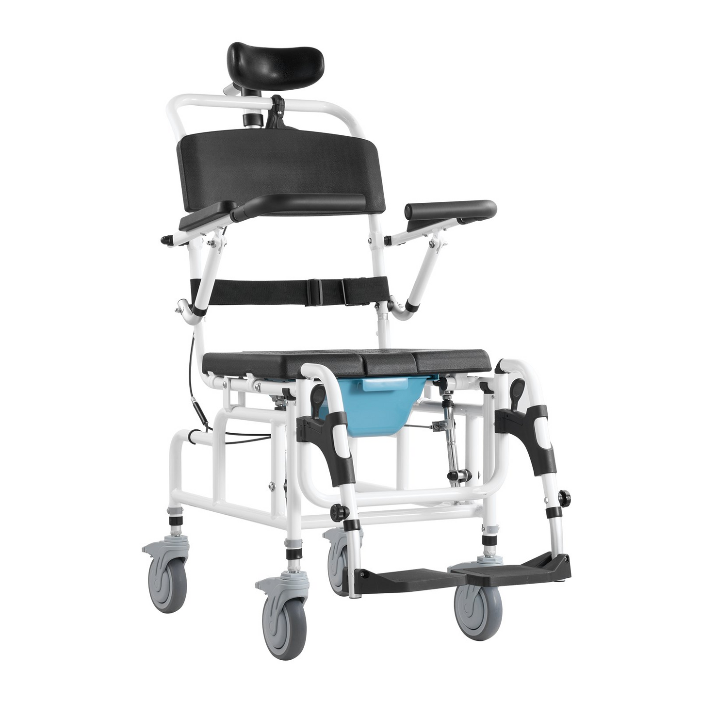 VEVOR Shower Wheelchair 17.5in Al Alloy Bathroom Wheelchair for Disabled Adult