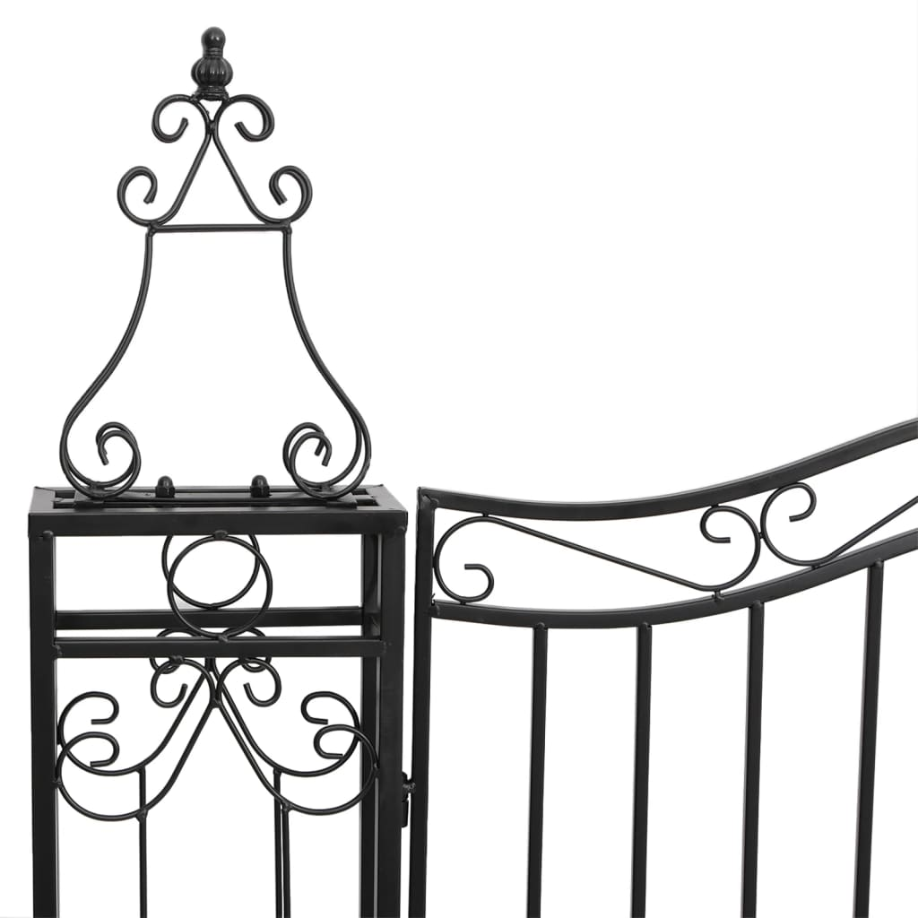 vidaXL Garden Gate Black 47.6"x3.1"x39.4" Wrought Iron