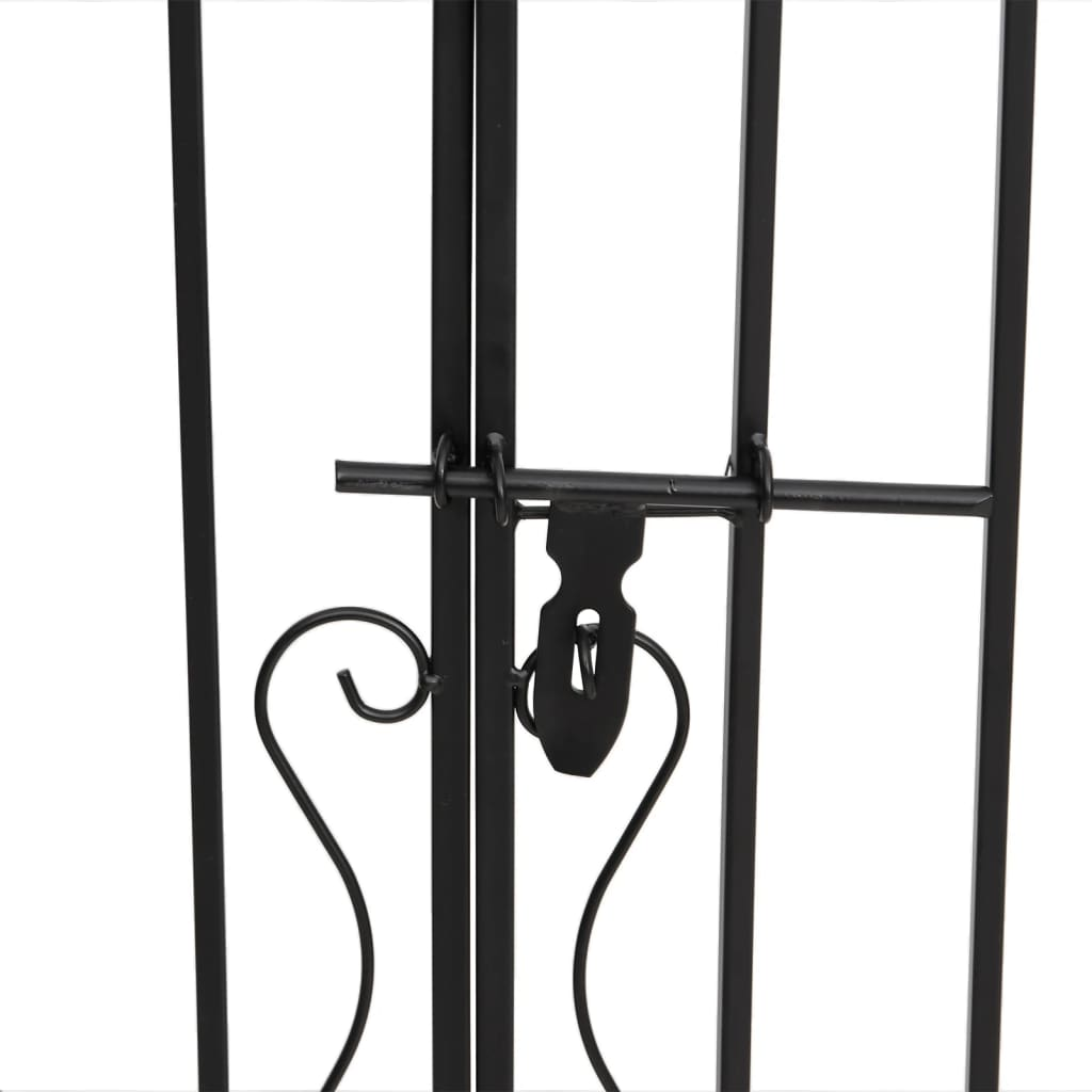 vidaXL Garden Gate Black 47.6"x3.1"x39.4" Wrought Iron