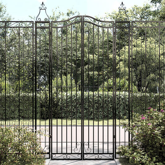 vidaXL Garden Gate Black 47.6"x3.1"x78.7" Wrought Iron