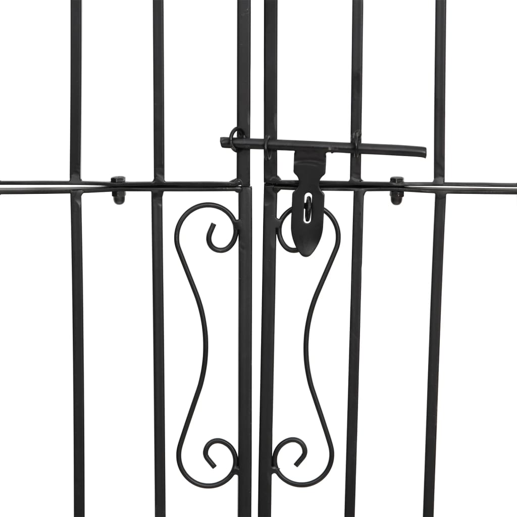 vidaXL Garden Gate Black 47.6"x3.1"x78.7" Wrought Iron