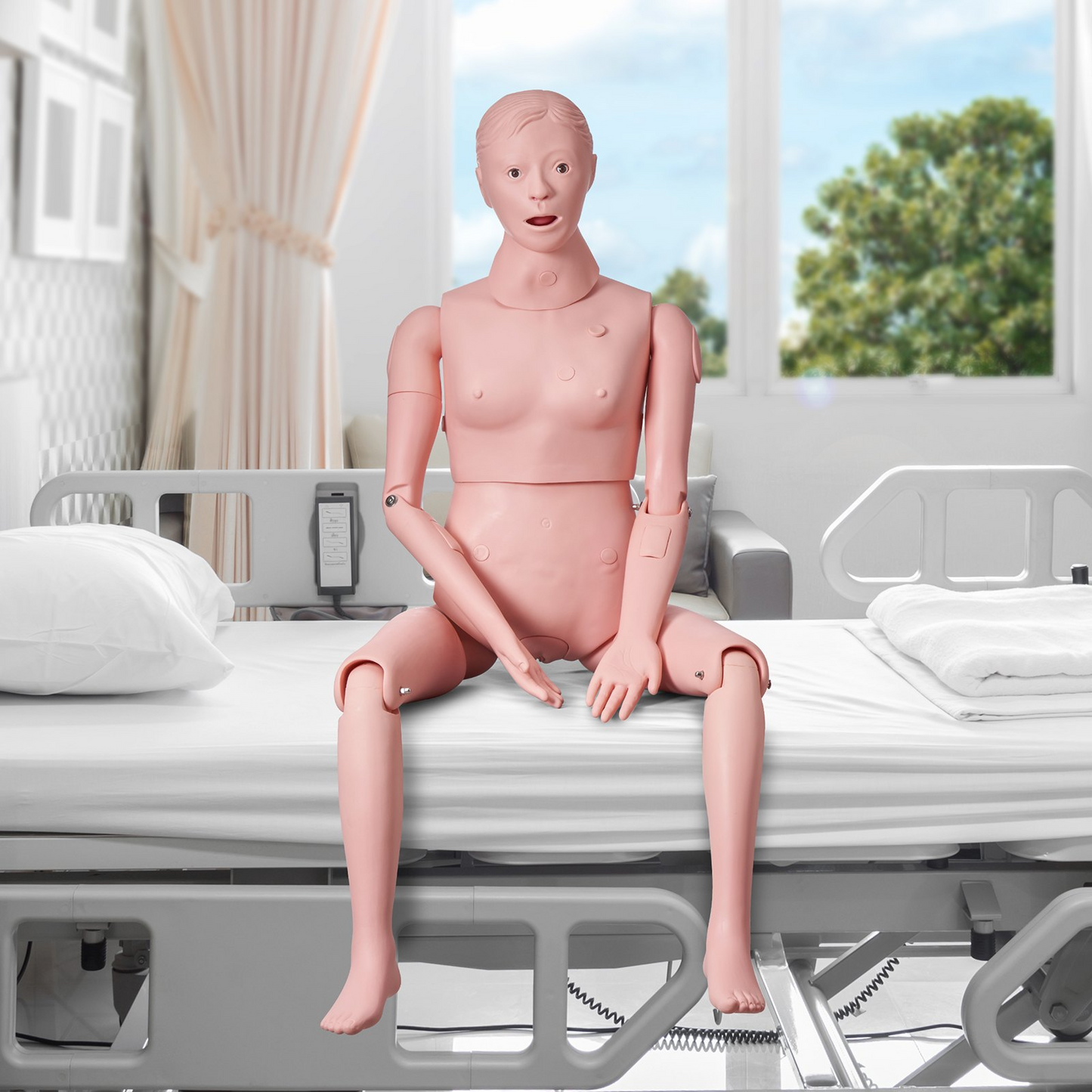 VEVOR Nursing Training Manikin, Female Life Size Demonstration Human Manikin for Nursing Training, Multifunctional Education Teaching Model Supplies, PVC Anatomical Mannequin Body Care Simulator Model