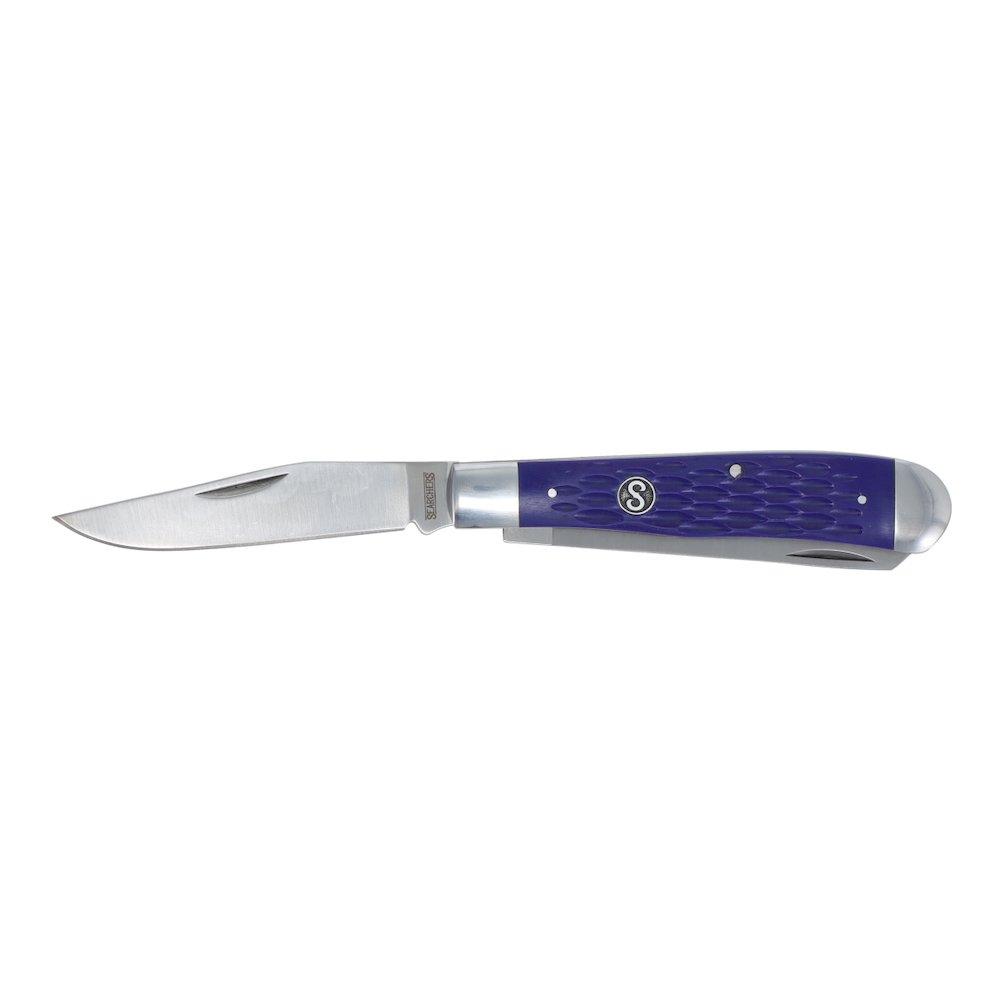 Scipio 2-Blade Trapper Pocket Knife FCC0002JBL - 3.25-Inch Long Clip and Spey Blades Impact-Resistant Folding Knife in Textured Blue