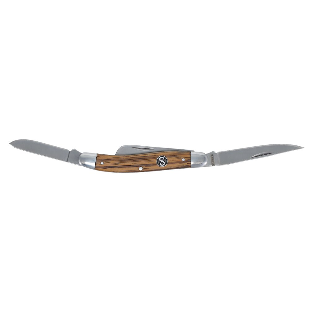 Scipio FCC0001ZW 3-Blade Sagebrush Stockman Pocket Knife Multi-Blade Folding Knife with Zebrawood Handle 3.5-Inches Closed