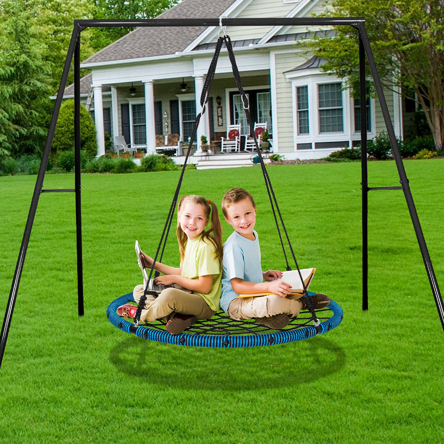 VEVOR Spider Web Saucer Swing 40 Inch Round Swings for Kids Outdoor 750 lbs