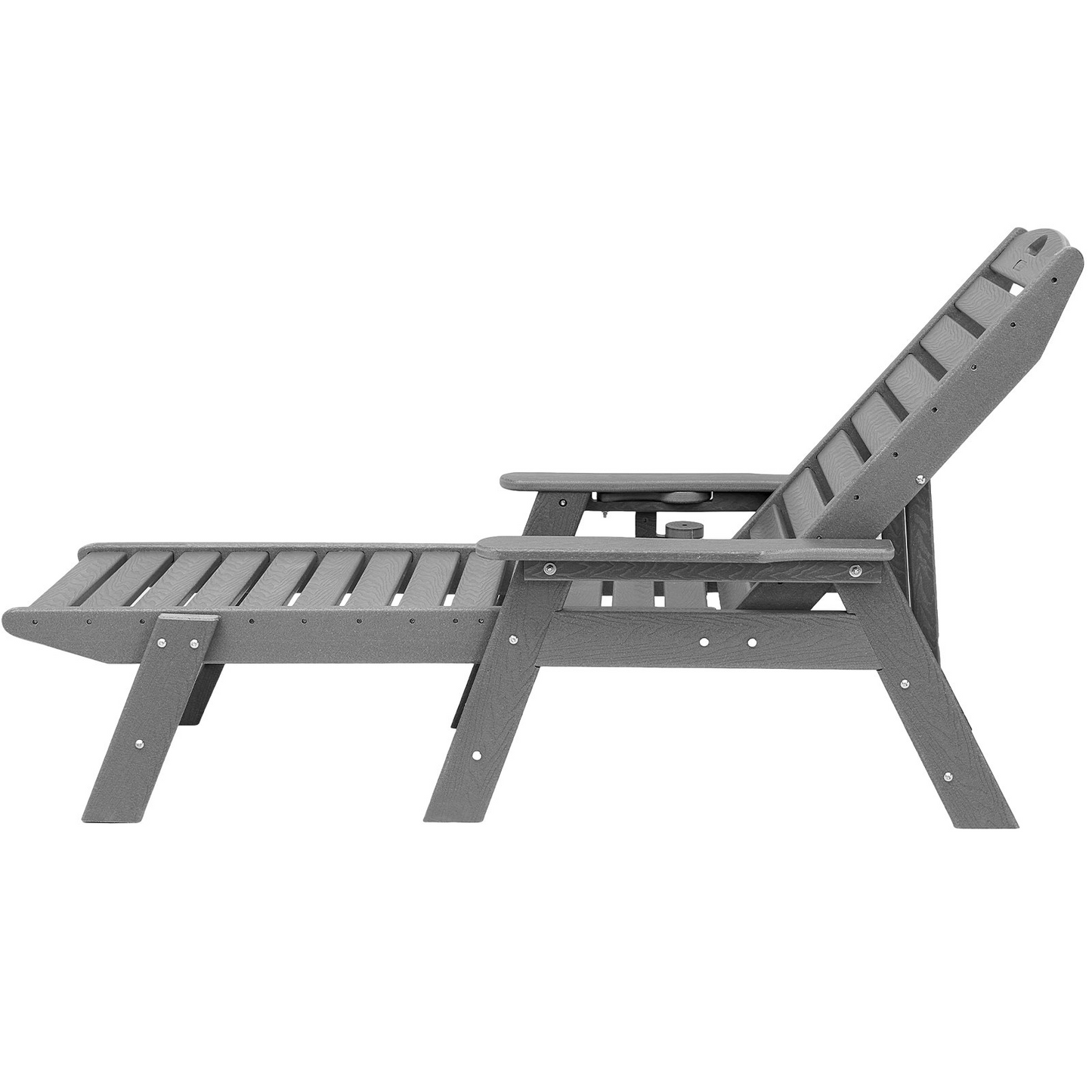 VEVOR Outdoor Chaise Lounge Chair Adjustable Patio Reclining Bench Lounger Gray