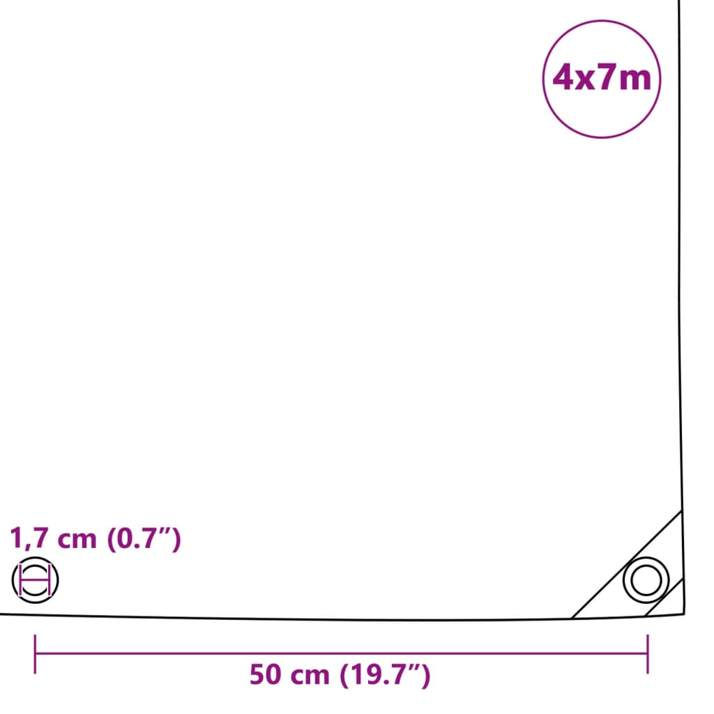 vidaXL Tarpaulin 2.1 oz/ft² 13.1'x23' Gray