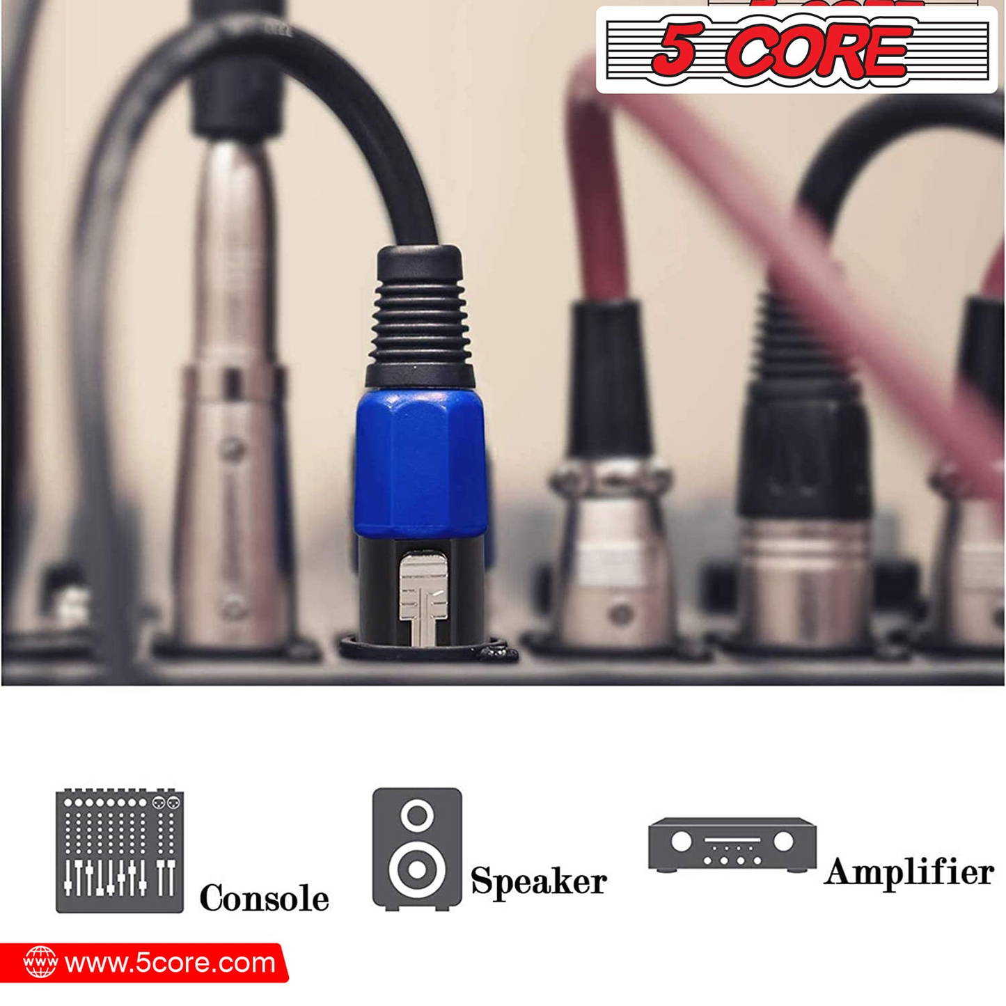 5 Core Speakon Adapter Audio Jack Male Audio Pin Professional Speaker Adapter Connector