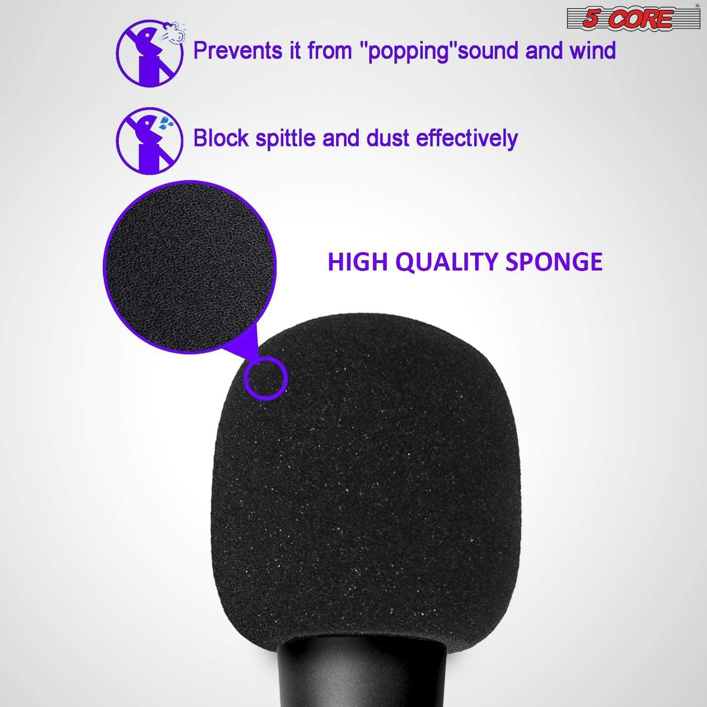 5Core Recording Microphone Podcast Bundle w Condenser Mic Desk Stand Foam Cover Shock Mount