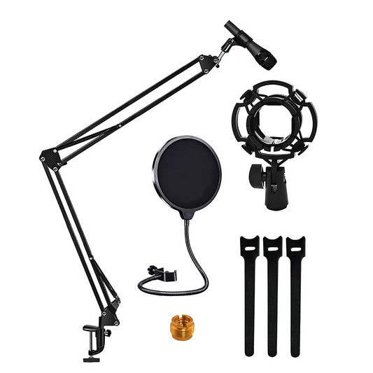 5Core Microphone Stand Suspension Desk Scissor Boom Arm w Shock Mount Pop Filter