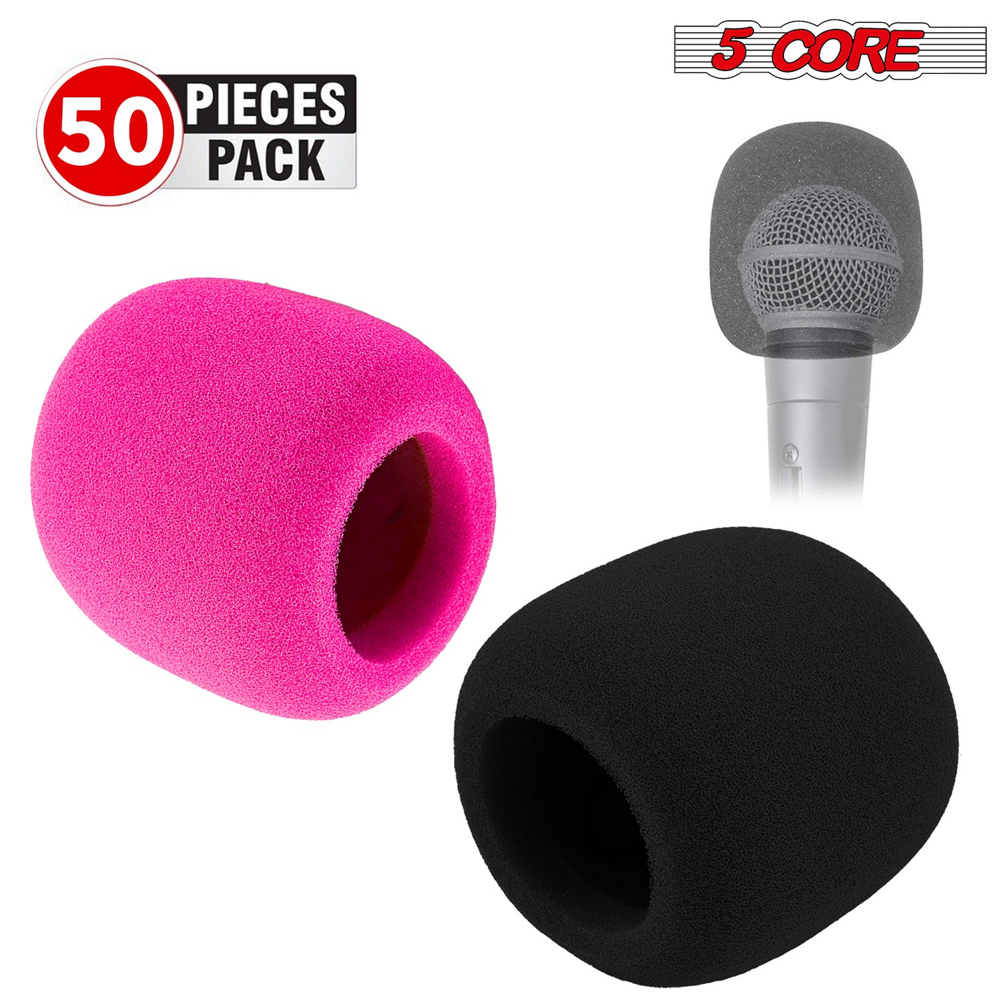 5Core Microphone Cover Soft Foam Mic Windscreen Windproof Sponge for Handheld Mic