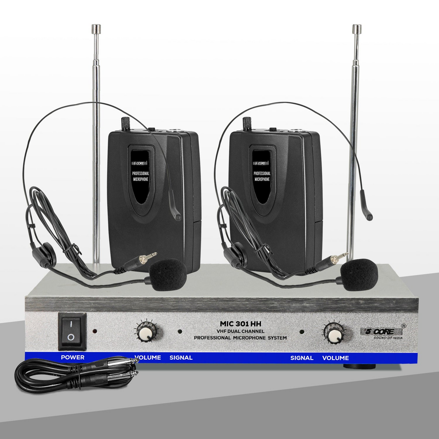 5Core Wireless Microphones w 2 Headset Portable Mini Microfono Inalambricos + Receiver 165ft Range