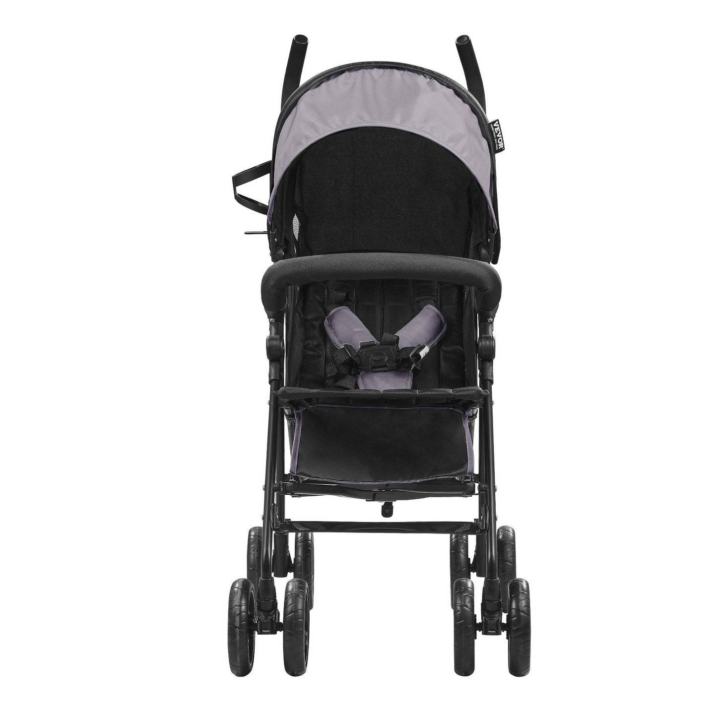 VEVOR Lightweight Stroller Compact Easy Fold Adjustable Backrest Light Gray/Black