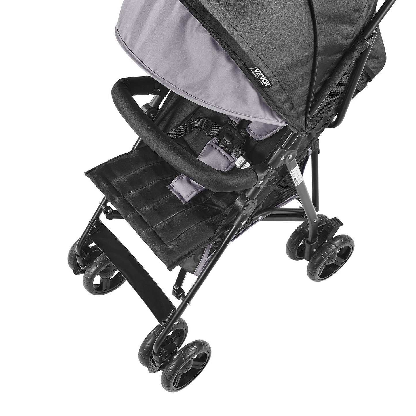 VEVOR Lightweight Stroller Compact Easy Fold Adjustable Backrest Light Gray/Black