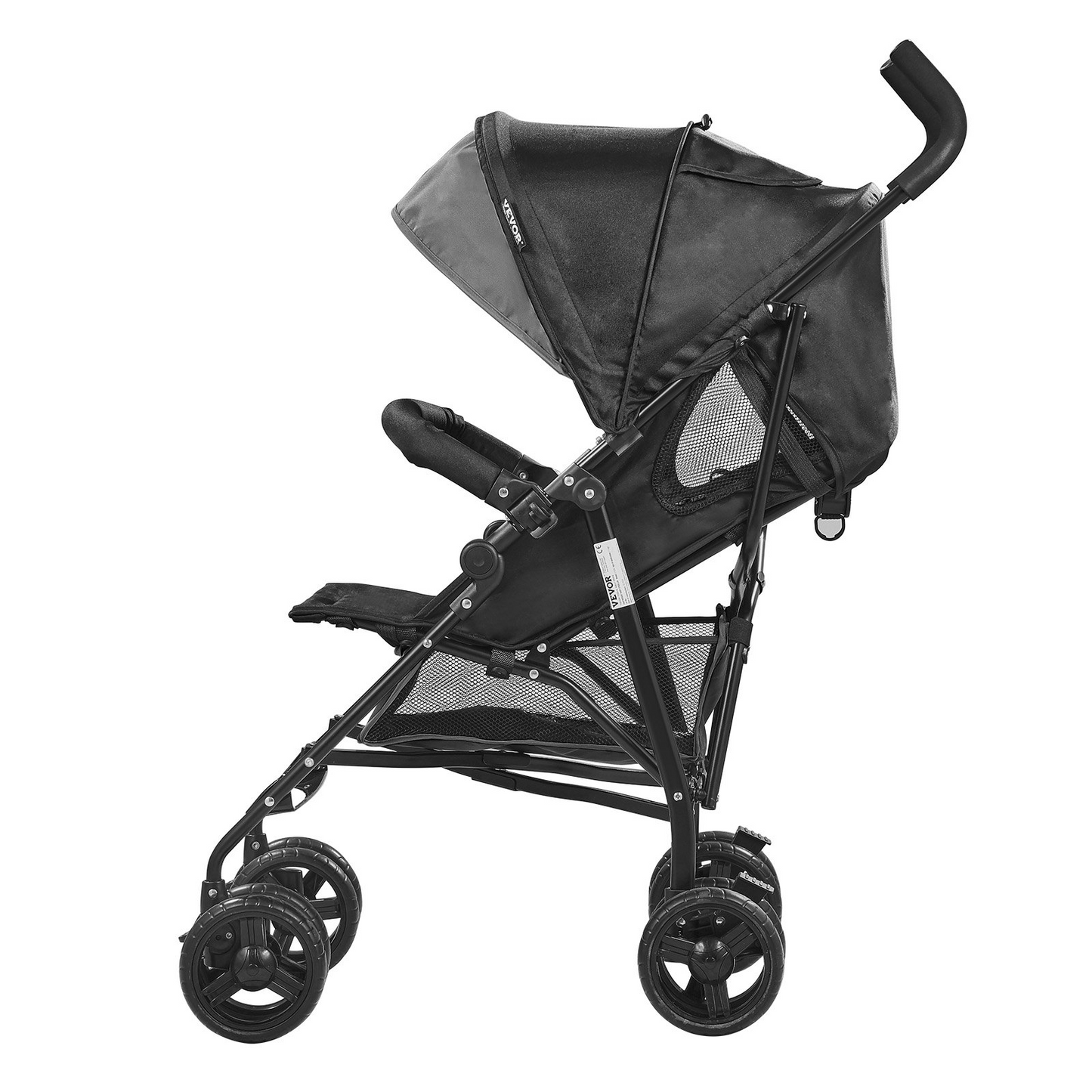 VEVOR Lightweight Stroller Compact Easy Fold Adjustable Backrest Dark Gray/Black