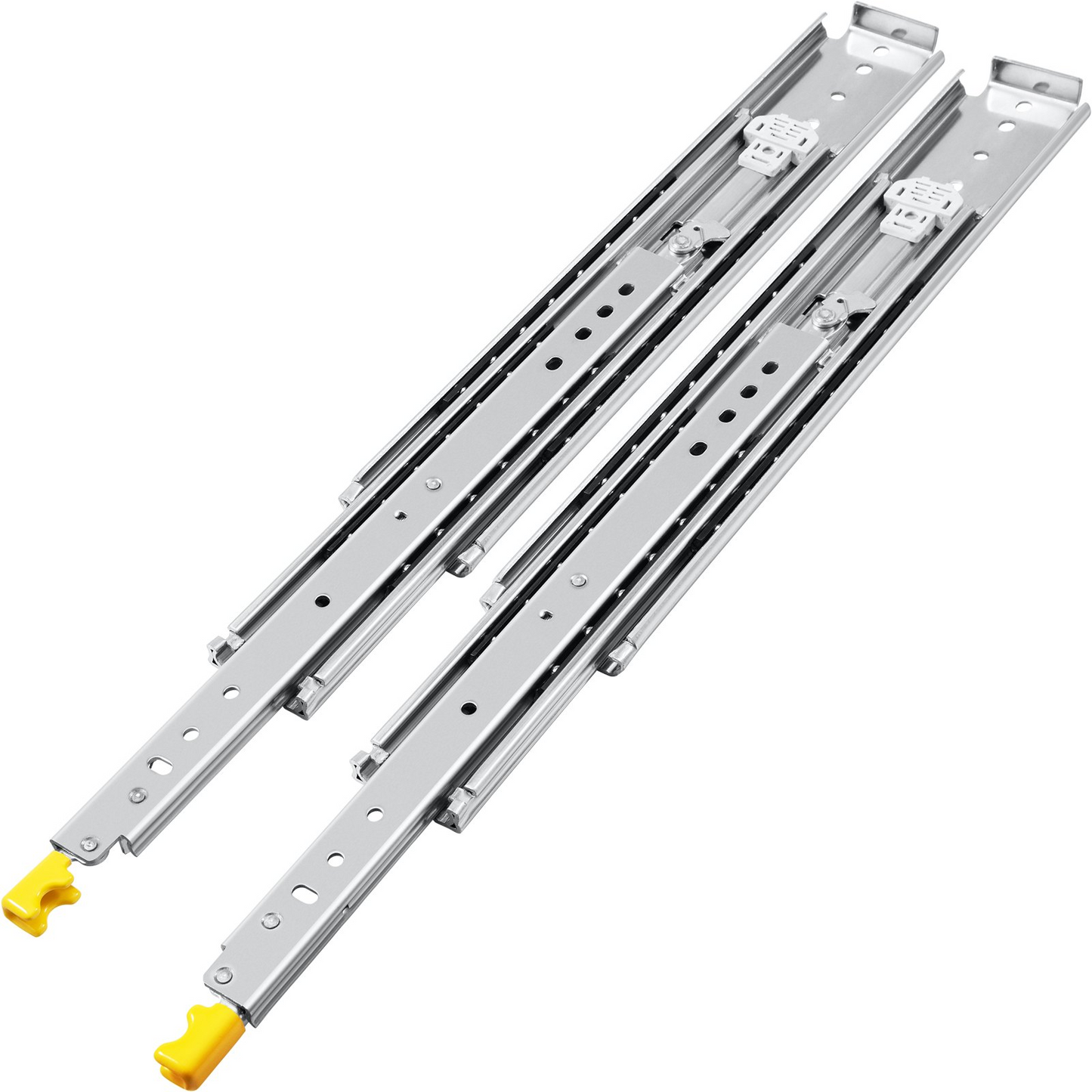 VEVOR Drawer Slides with Dual Lock, 1 Pair 26 inch, Heavy-Duty Industrial Steel up to 500 lbs Capacity, 3-Fold Full Extension, Ball Bearing Lock-in & Lock-Out, Side Mount