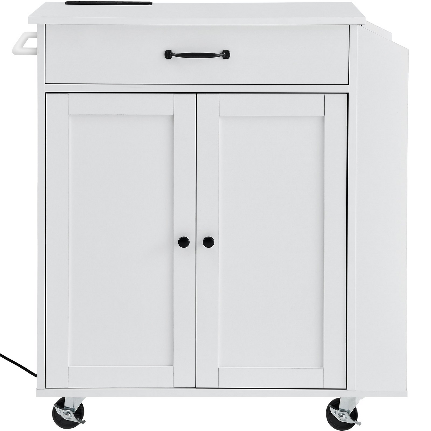 VEVOR Kitchen Island Cart Rolling Storage Cabinet on Wheel with Charging Station