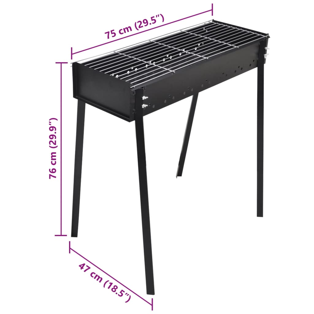 vidaXL BBQ Stand Charcoal Barbecue Square 30" x 11"