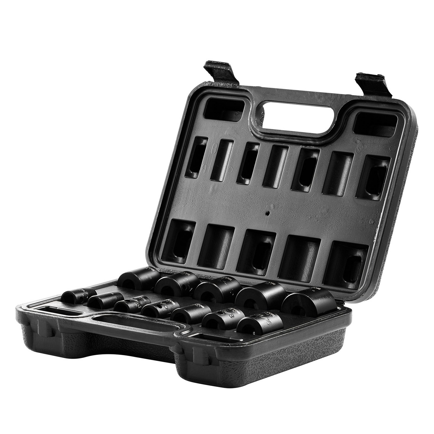 VEVOR Impact Sockets Set 12pcs 6-Point 3/8in Drive Bit Ratchet Tool Kit Case