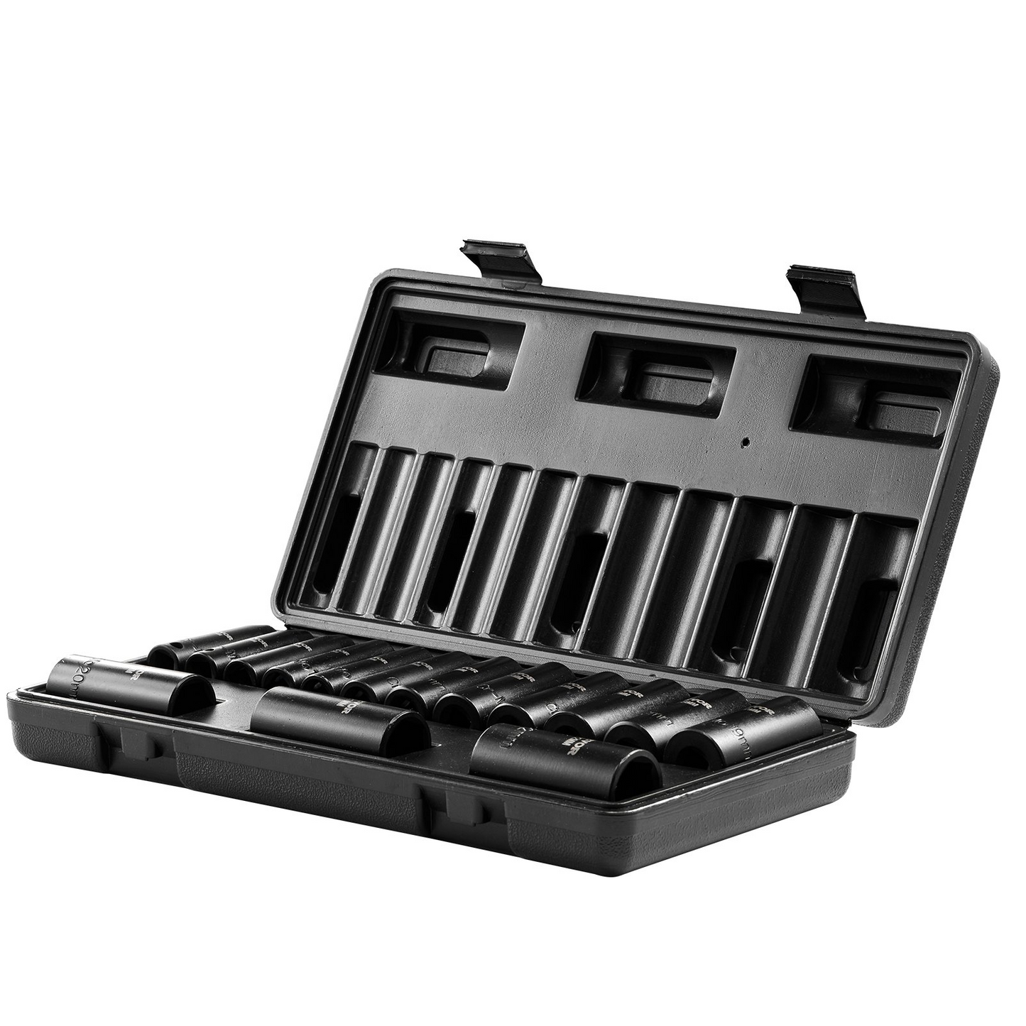 VEVOR Impact Sockets Set 15pcs 6-Point 3/8in Drive Bit Ratchet Tool Kit Case