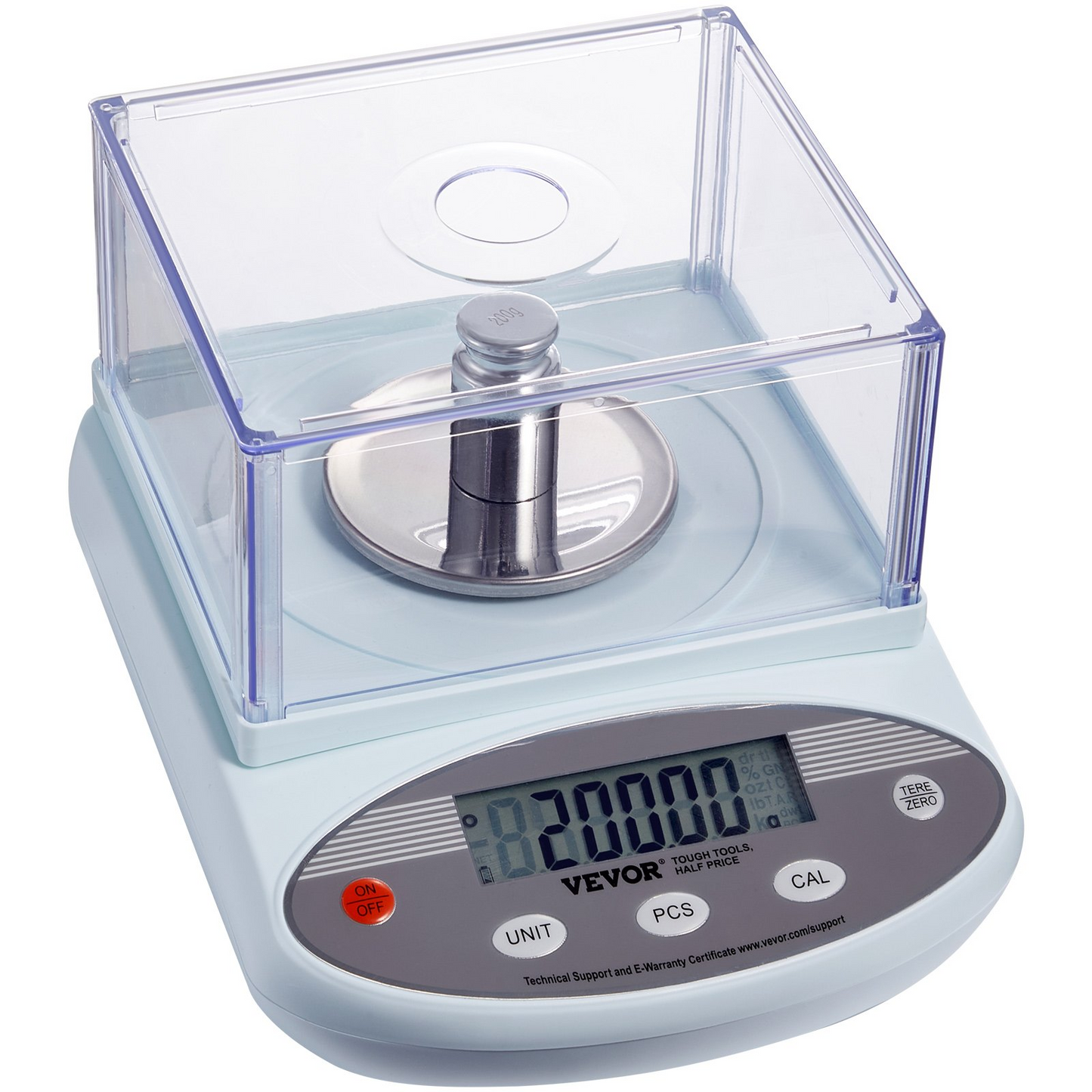 VEVOR Analytical Balance Lab Scale 500g x 0.001g 13 Units with Windshield LCD