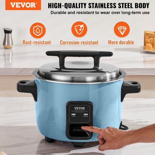 VEVOR Commercial Rice Cooker 60-Cup Non-Stick Pot 13L 24H Keep Warm Restaurant