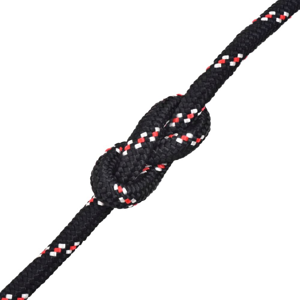 vidaXL Marine Rope Polypropylene 0.39" 1968.5" Black, 91286