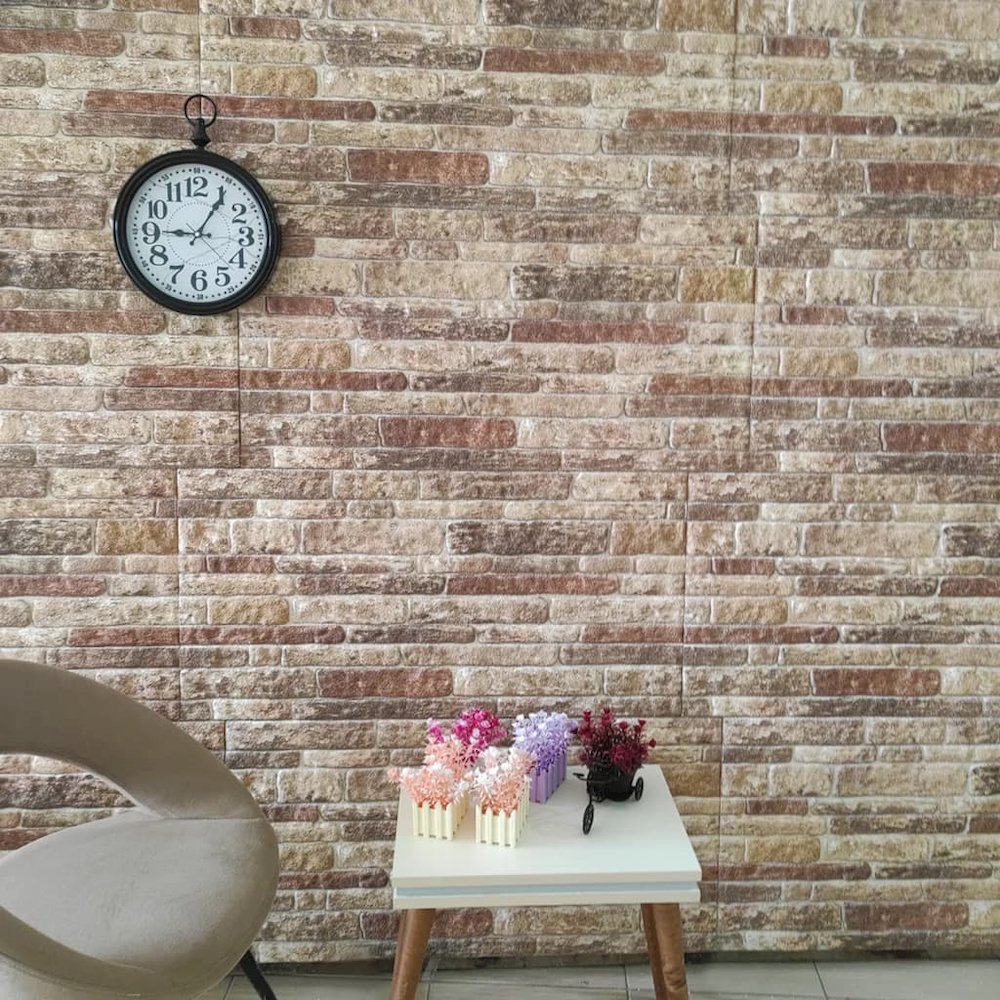 3D Wall Panels with Multicolor Brick Design 10 pcs EPS