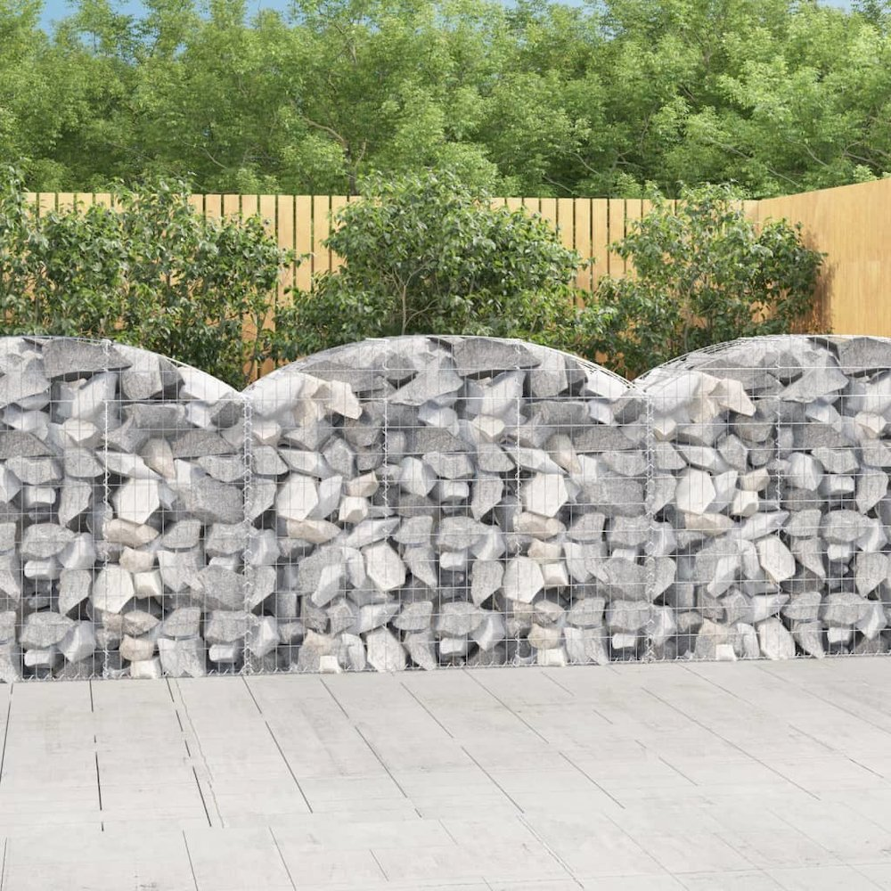 Arched Gabion Basket 59.1"x19.7"x39.4"/47.2" Galvanized Iron