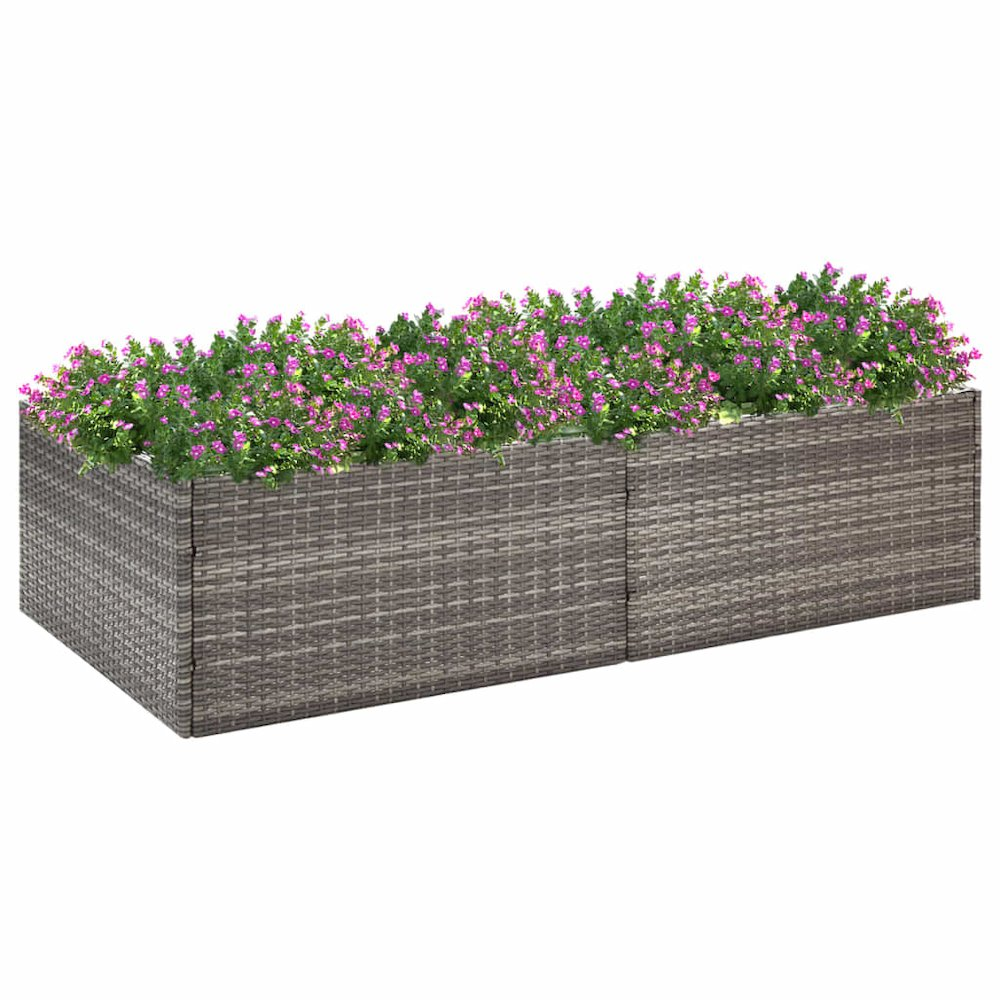 Garden Planter Gray 61.8"x31.5"x15.7" Poly Rattan