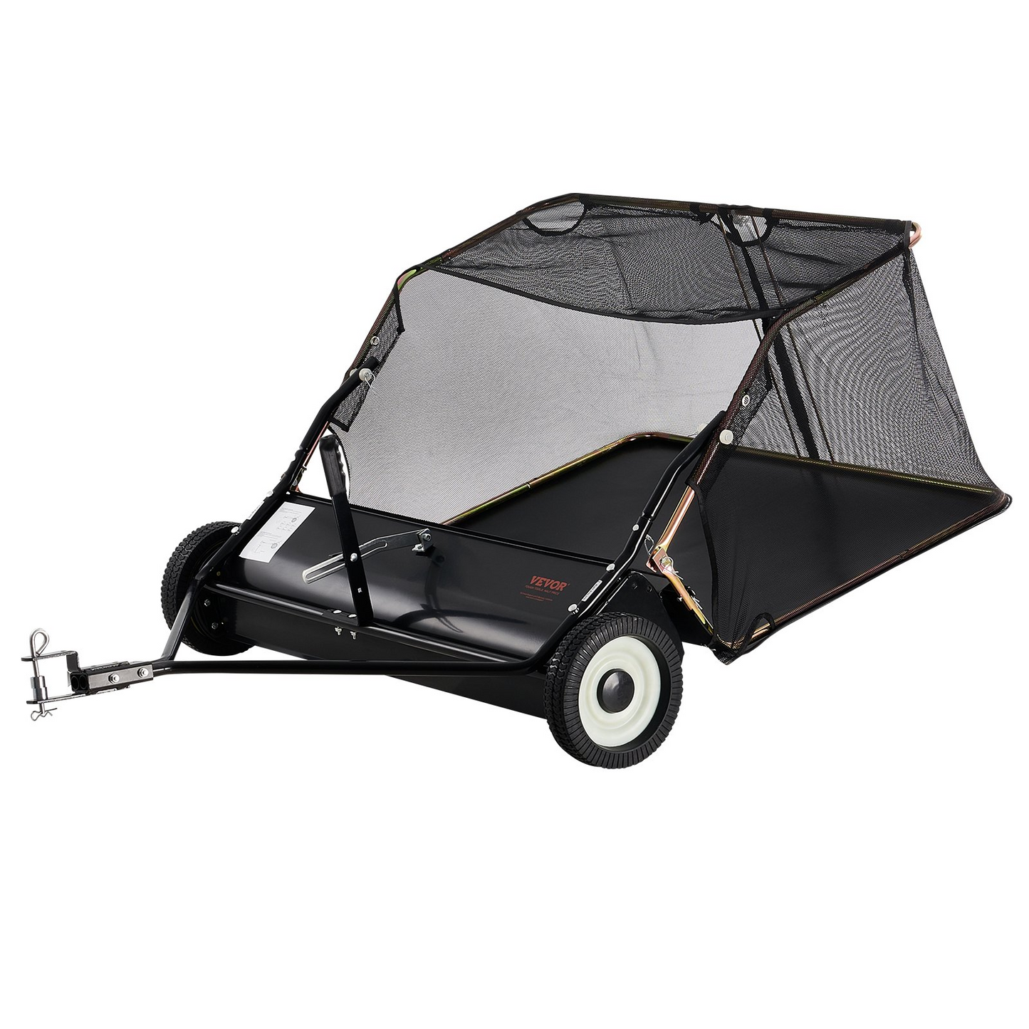 VEVOR Tow-Behind Lawn Sweeper 42-inch Leaf Yard Collector 12 cu.ft. Adjustable