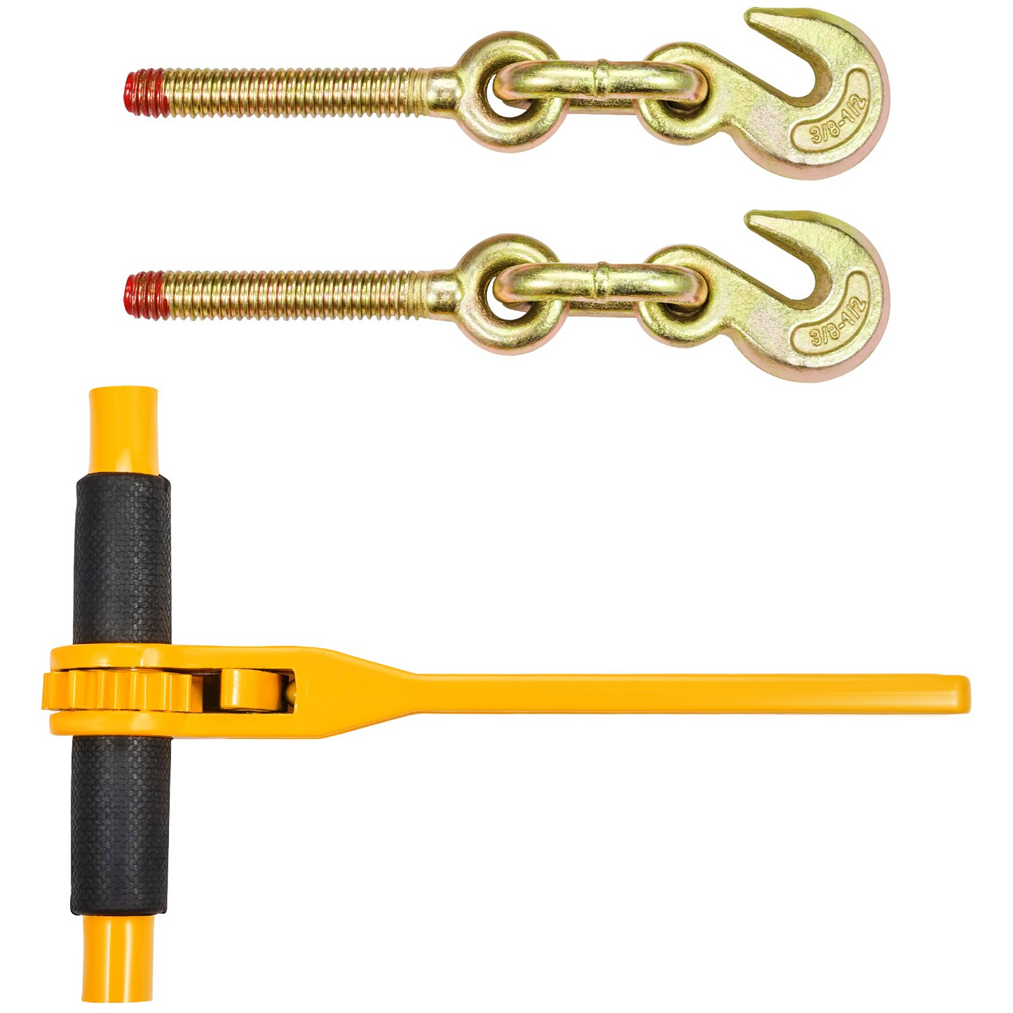 VEVOR Chain and Binder Kit 3/8"-1/2" Ratchet Load Binder 3/8" x 10' Chain 2 Pack