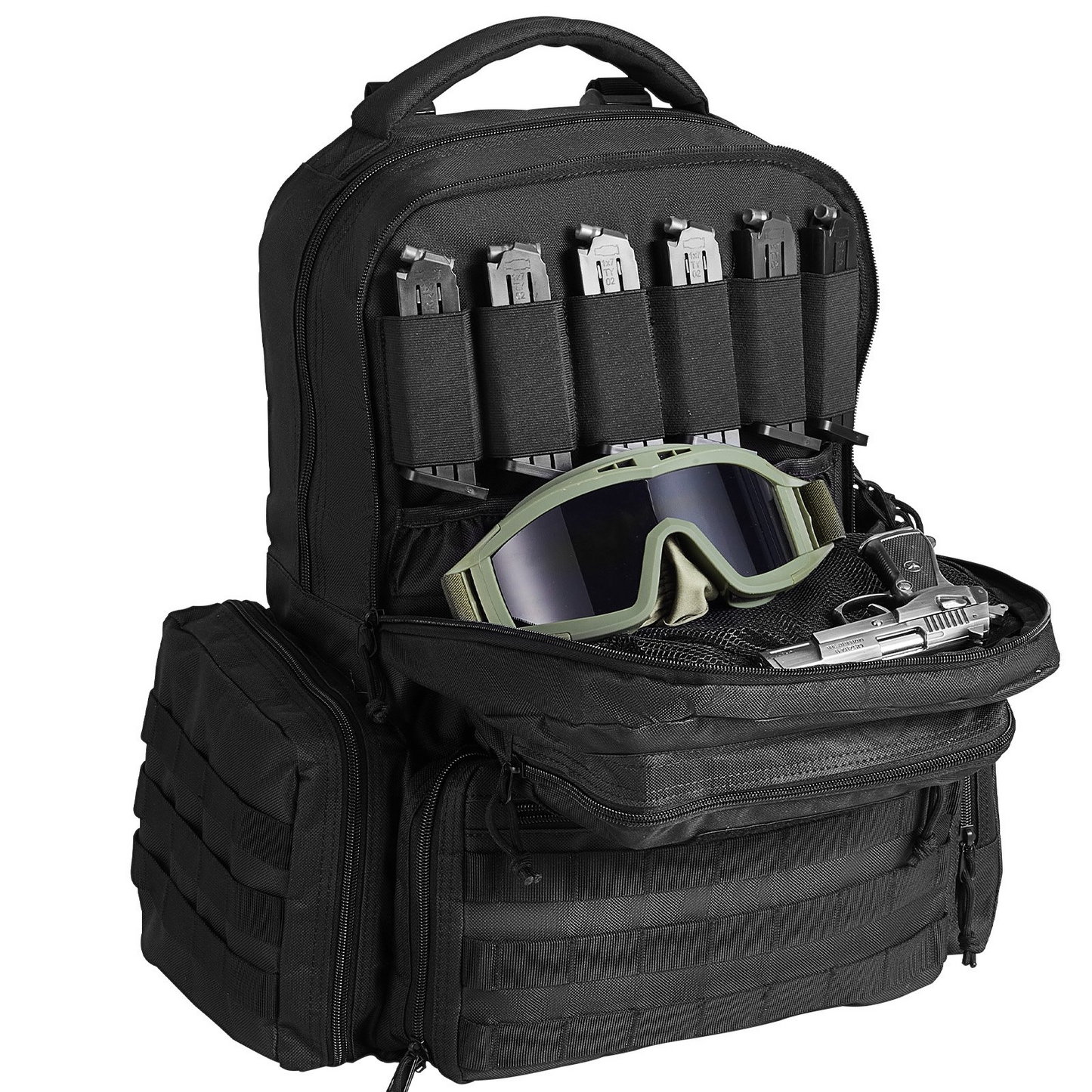 VEVOR Tactical Range Backpack for 6 Pistols Gun Backpack Black