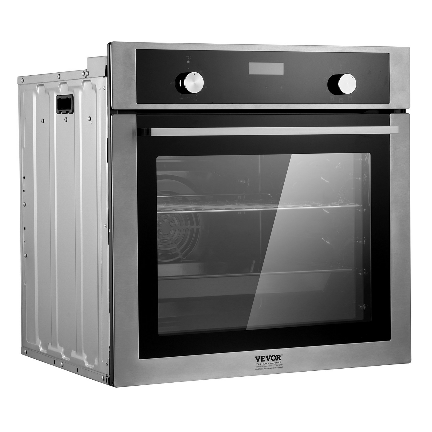 VEVOR Single Wall Oven 24" Electric Built-in Wall Oven 9 Functions 2.68 Cu. Ft