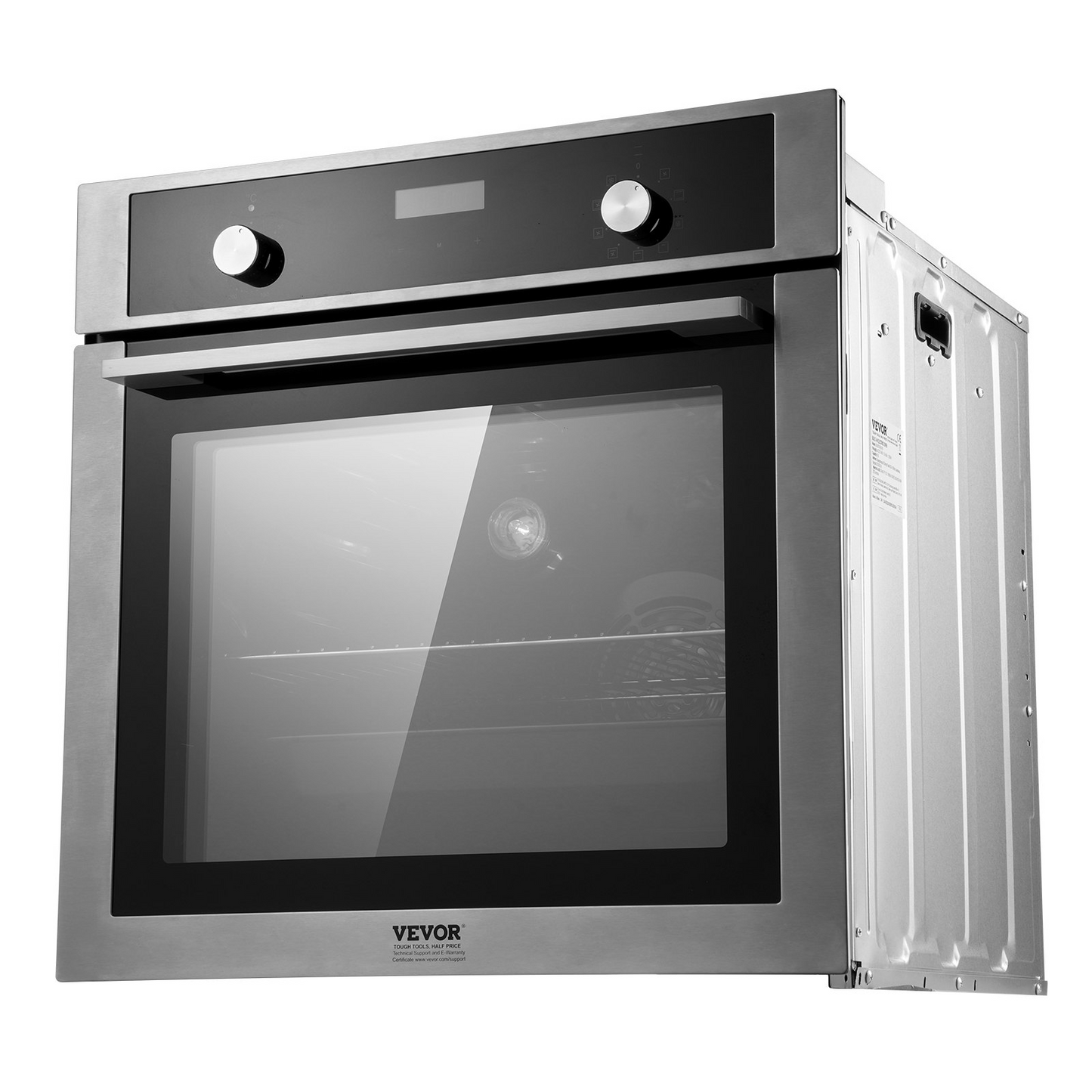 VEVOR Single Wall Oven 24" Electric Built-in Wall Oven 9 Functions 2.68 Cu. Ft