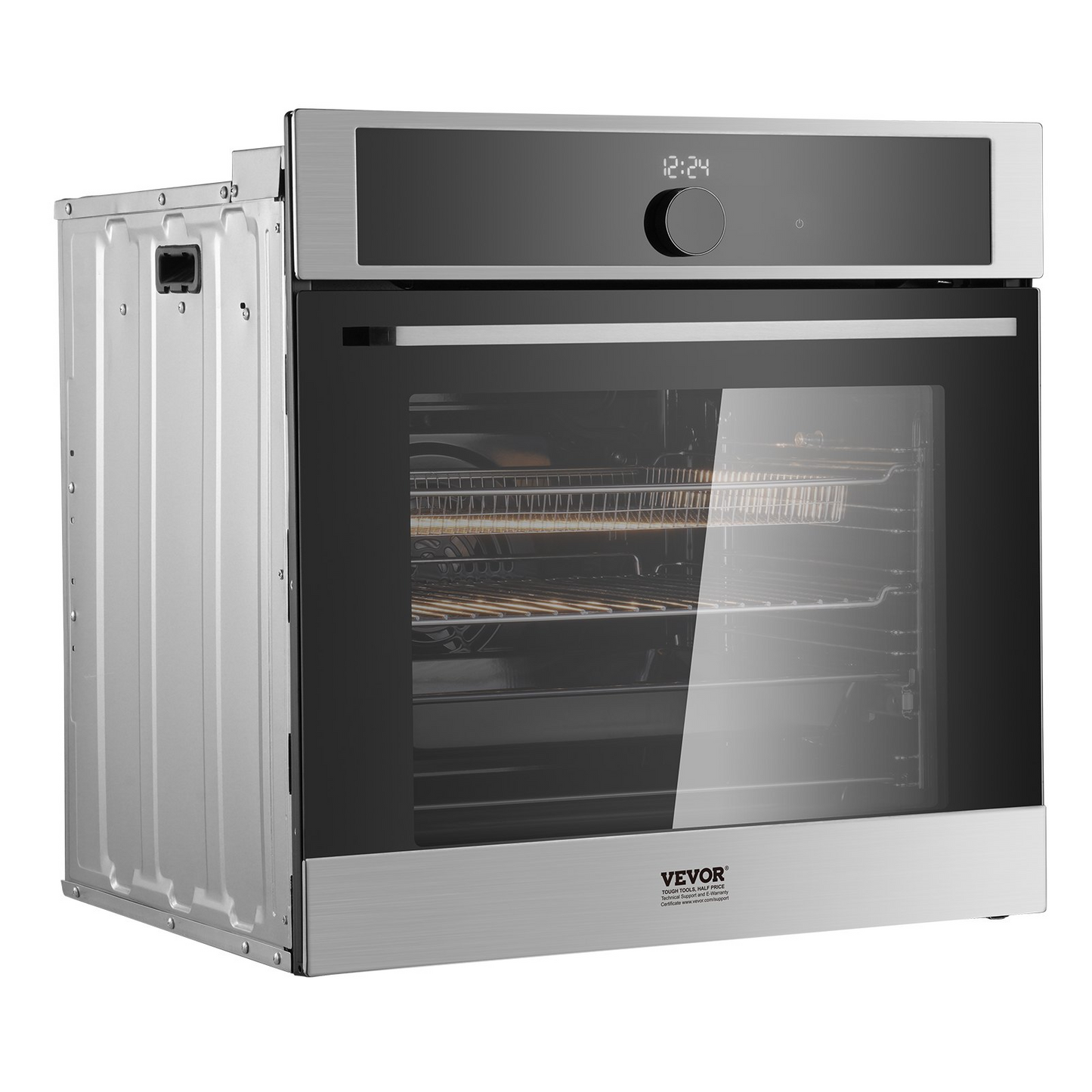 VEVOR Single Wall Oven 24" Electric Built-in Wall Oven 16 Functions 2.68 Cu. Ft