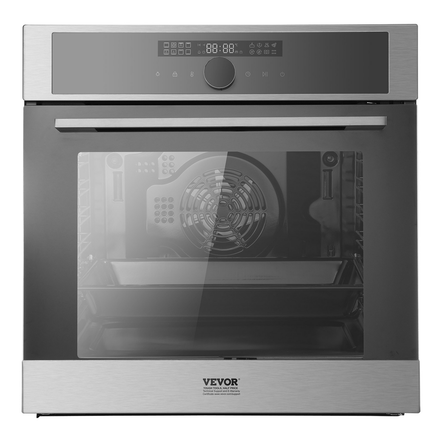 VEVOR Single Wall Oven 24" Electric Built-in Wall Oven 16 Functions 2.68 Cu. Ft