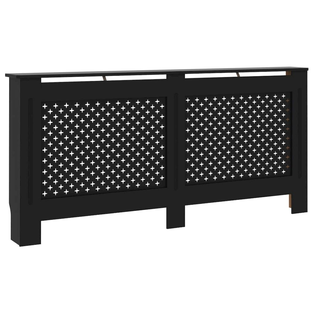 vidaXL Radiator Cover Black 67.7"x17.5"x31.9" MDF, 288198