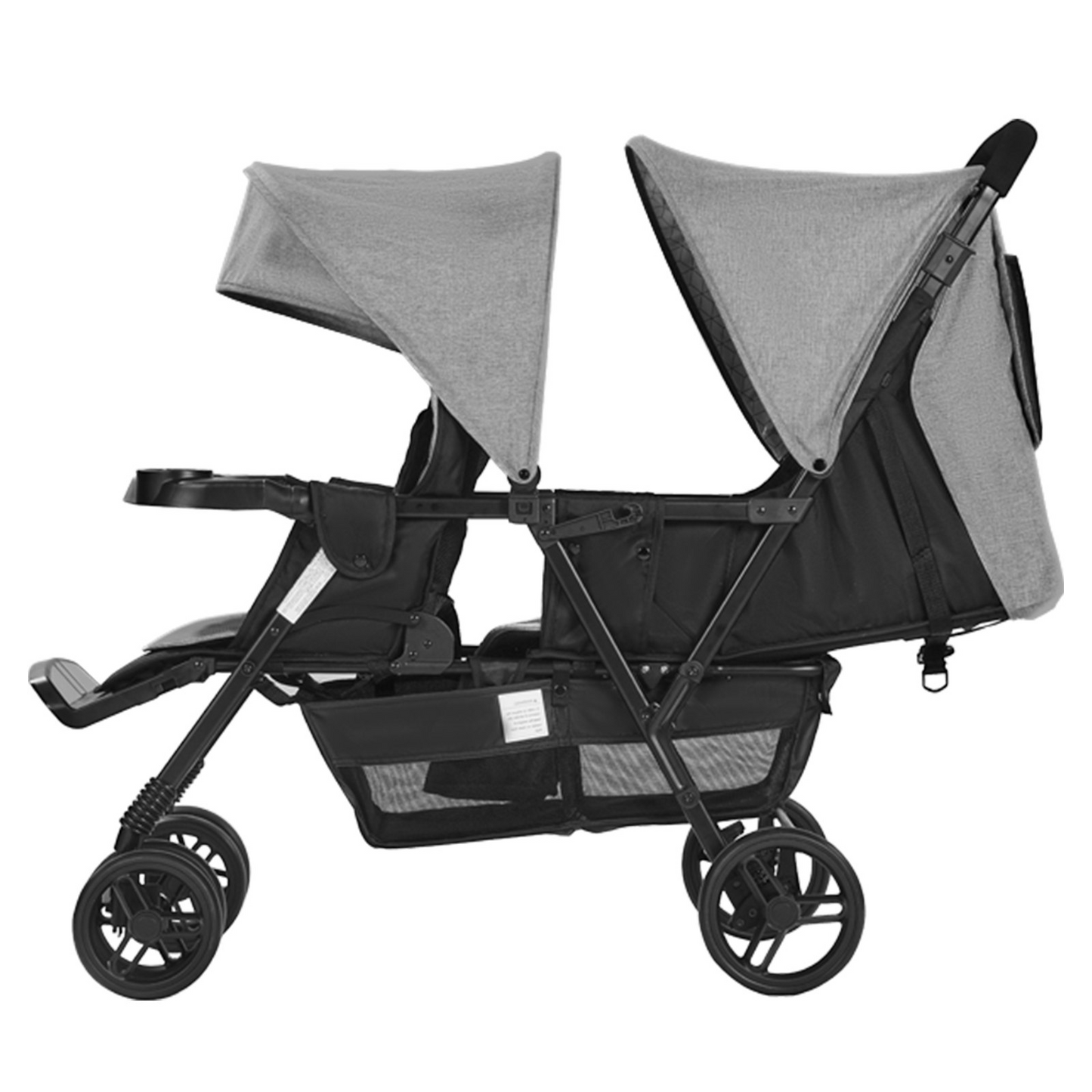 VEVOR Double Stroller Foldable Lightweight Twin Tandem Stroller Dark Gray