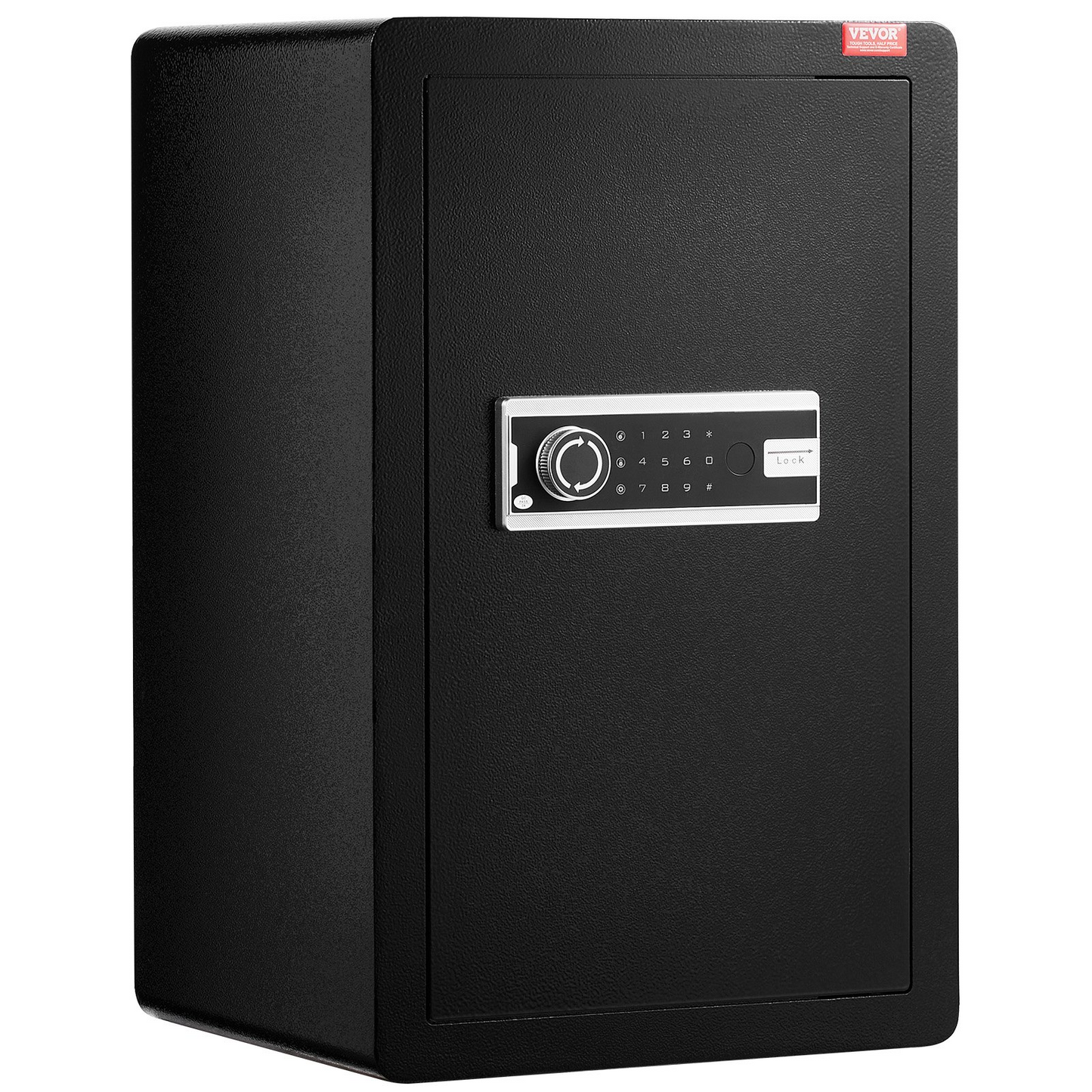 VEVOR Single Door 3.5 cu.ft Safe Box with Key Lock & Password LED Light Black