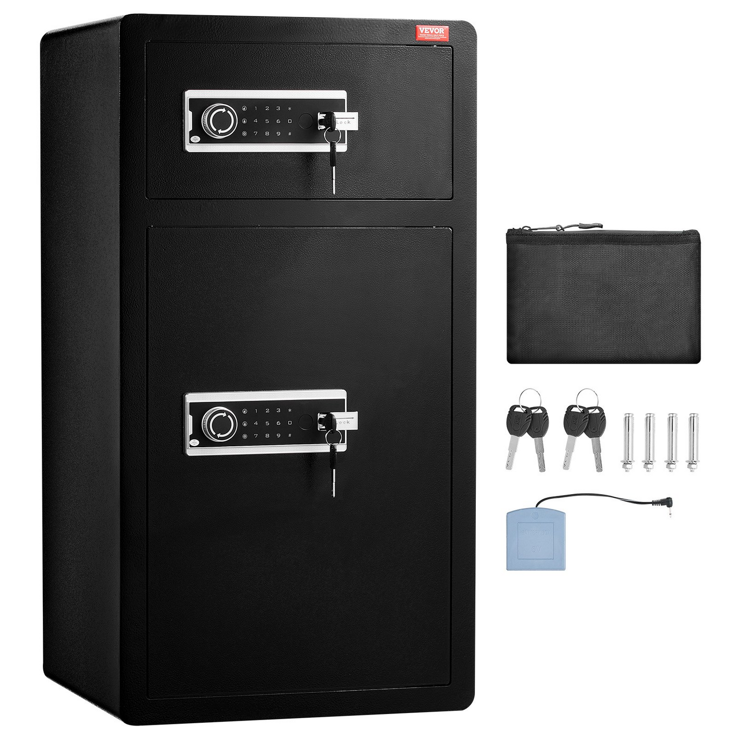 VEVOR Double Door 7.2 cu.ft Safe Box with Key Lock Password Cabinet Black