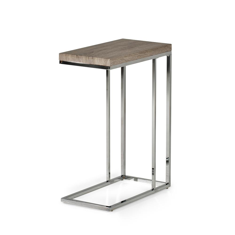 Lucia Chairside End Table, Grey/Brown