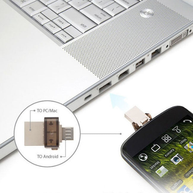 Dual Port Micro USB Flash Storage Memory Drive