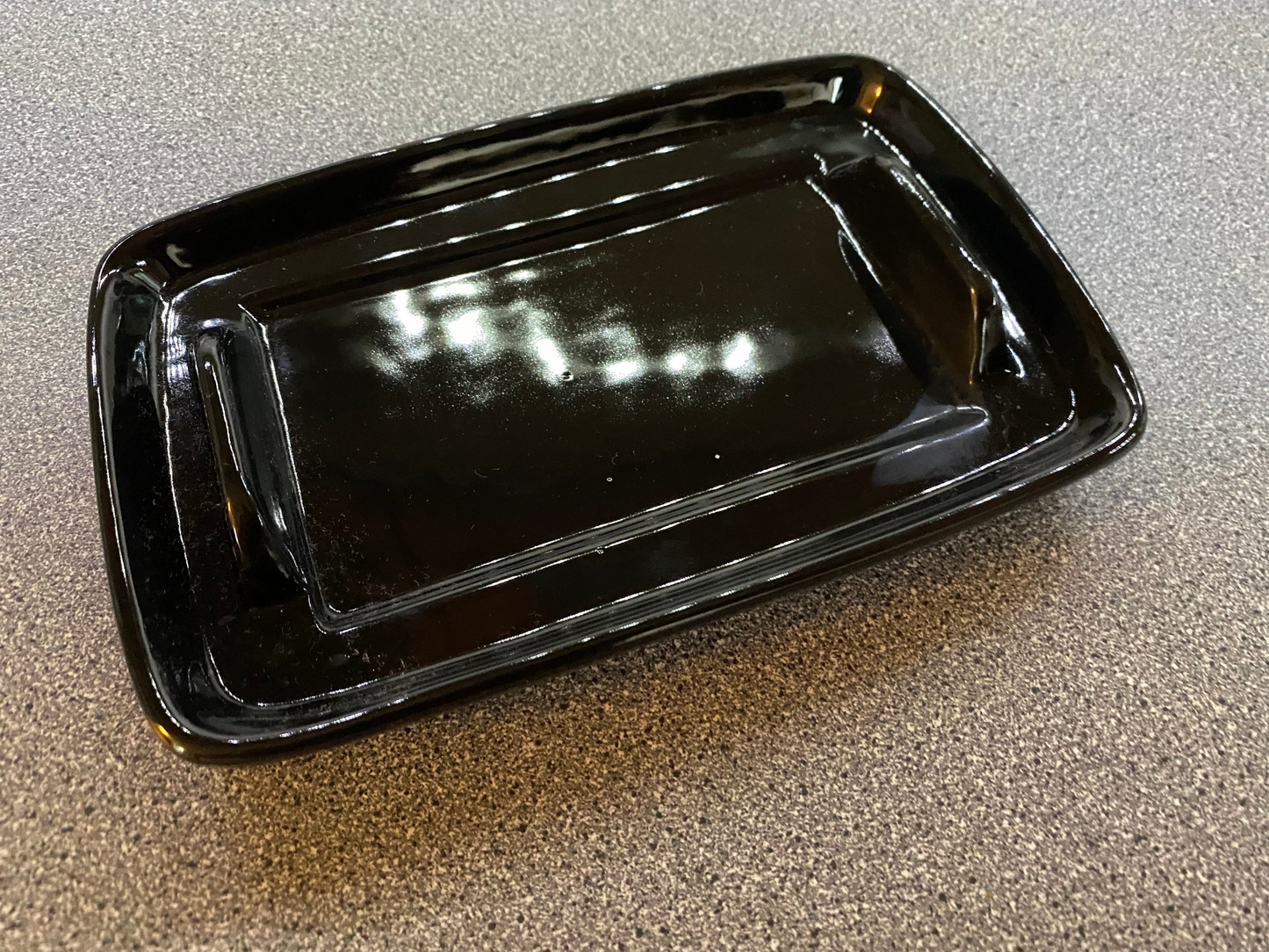 Butter Dish with Jet Black Glaze