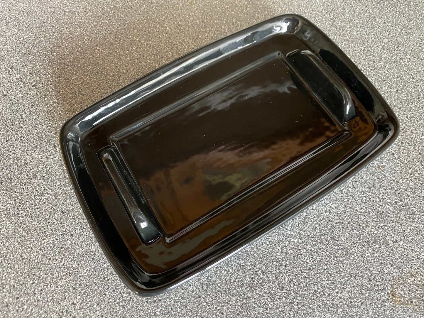 Butter Dish Yellow Lid with Jet Black Dish