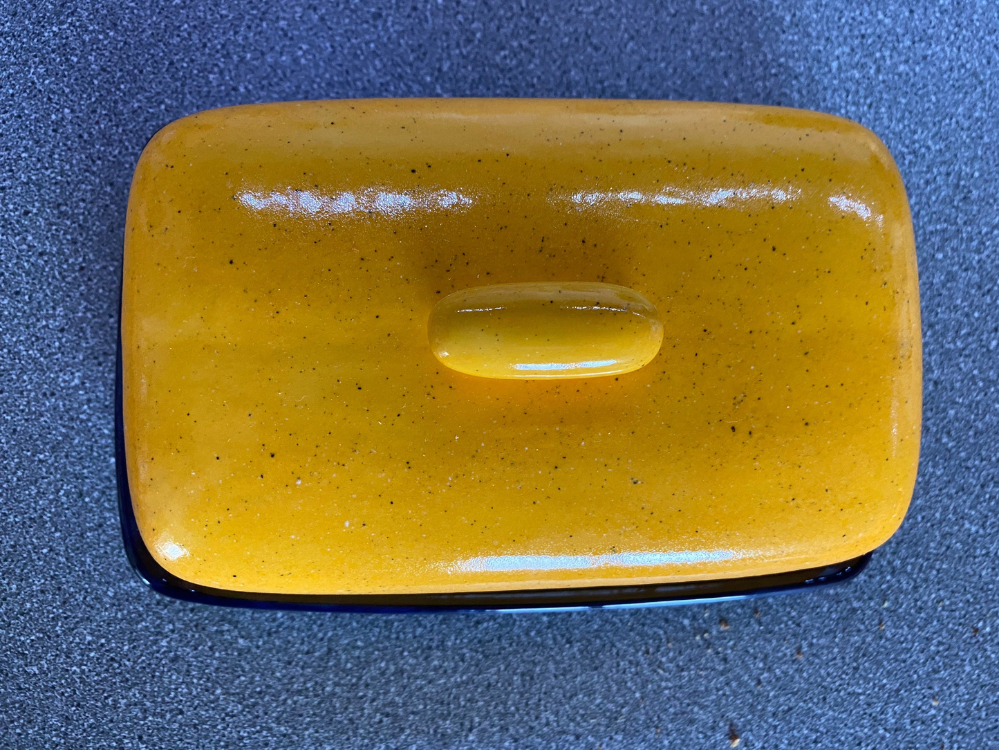 Butter Dish Yellow Lid with Jet Black Dish