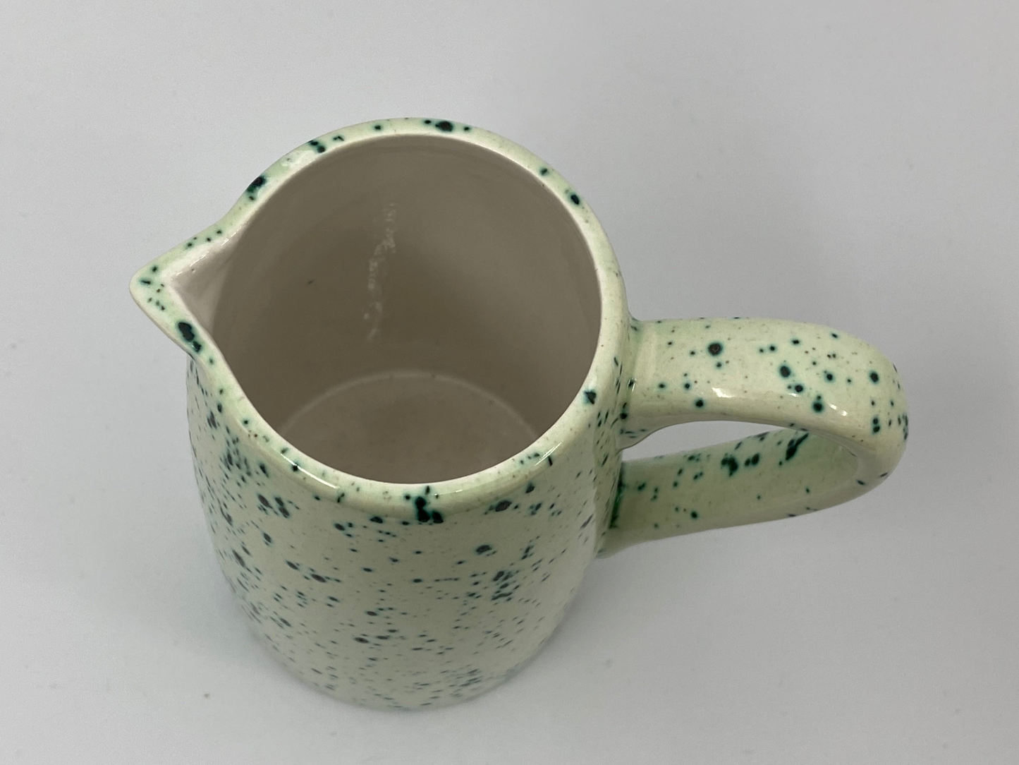 Butter Dish, Sugar Bowl, Milk Jug Set Speckled Green Glaze