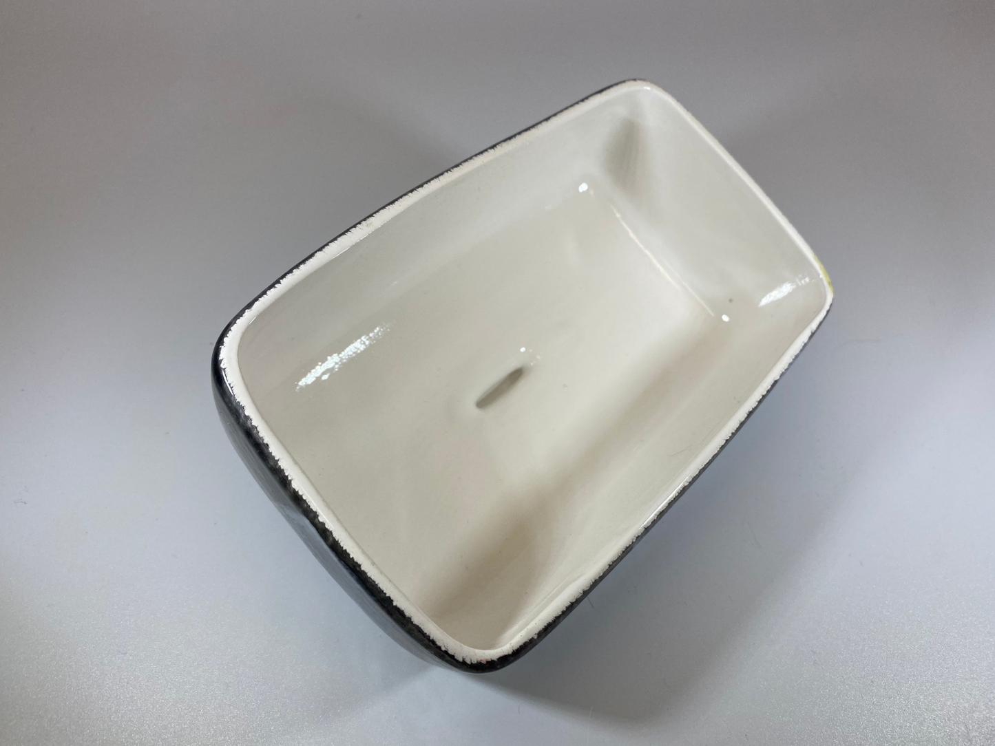 Butter Dish with Abstract Glaze Design